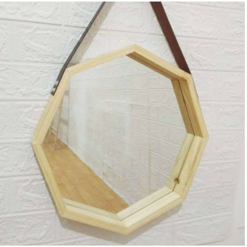 Cermin dinding diagonal jati cermin kaca cermin KODE CK007