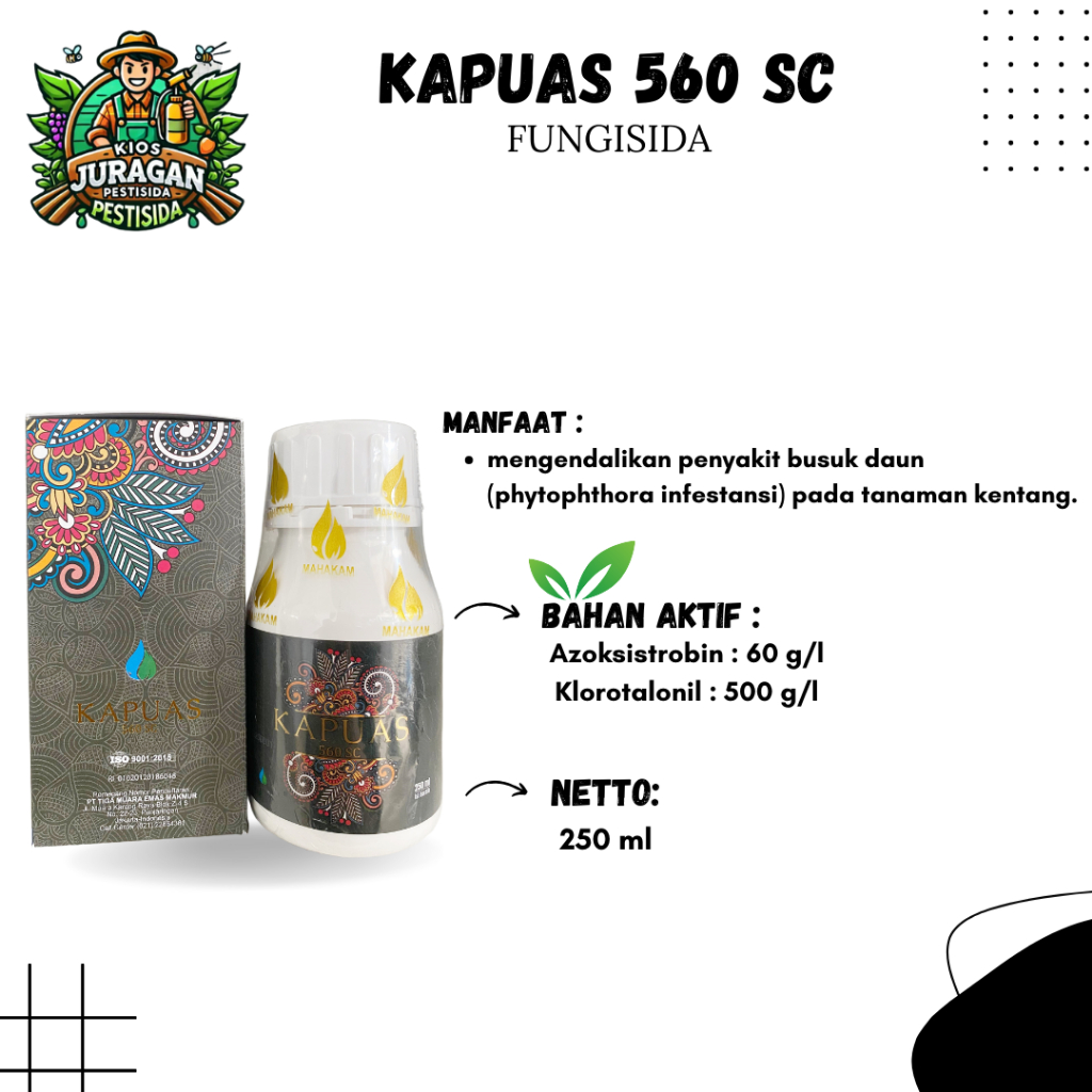 KAPUAS 560SC 250ML FUNGISIDA untuk mengendalikan penyakit hawar daun