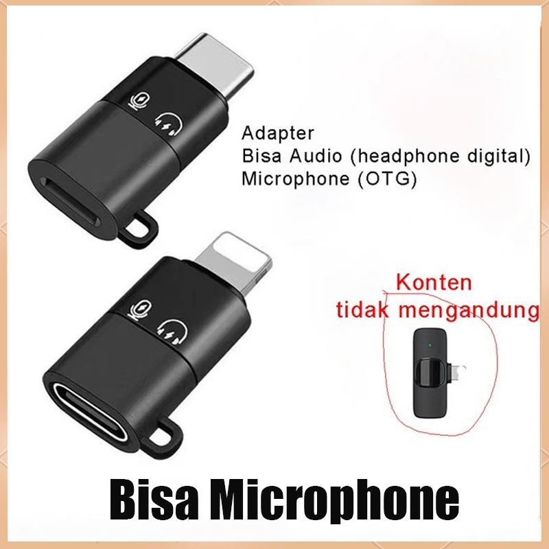 Adaptor otg BISA Earphone/Headset/Mikrofon Hidup TypeC tipe c ke lightning/lighting ke typec bisa mi