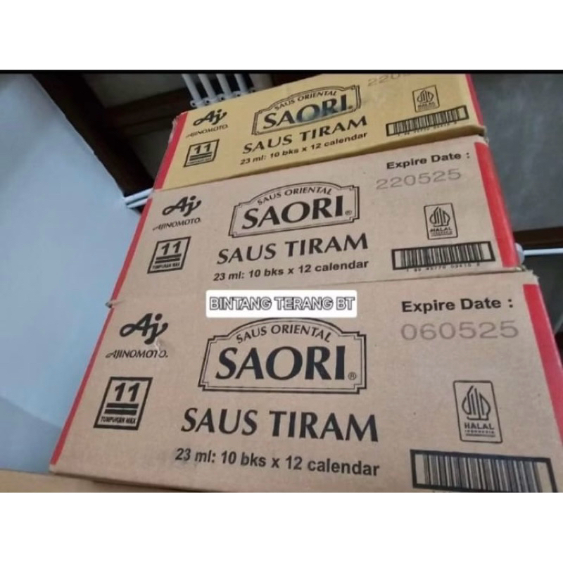 

Saori Saus Oriental Saos Tiram 23 ml x 10 bungkus x 12 kalender per dus / 23 ml x 10 bks x 12 rc per karton Ajinomoto