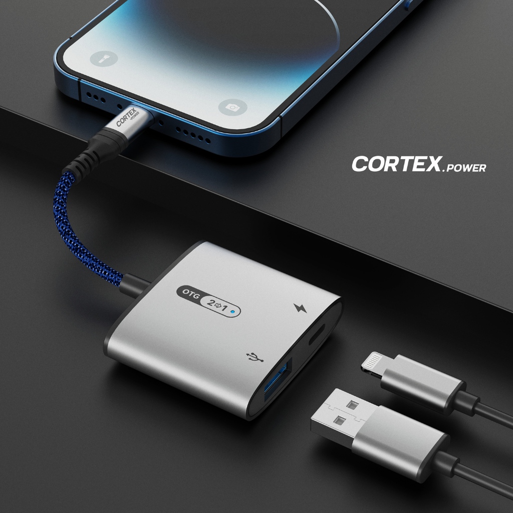 Cortex MH356 iPhone iPad to OTG Sound card USB 3.0 With Charging Camera Flashdisk 2in1 Lightning