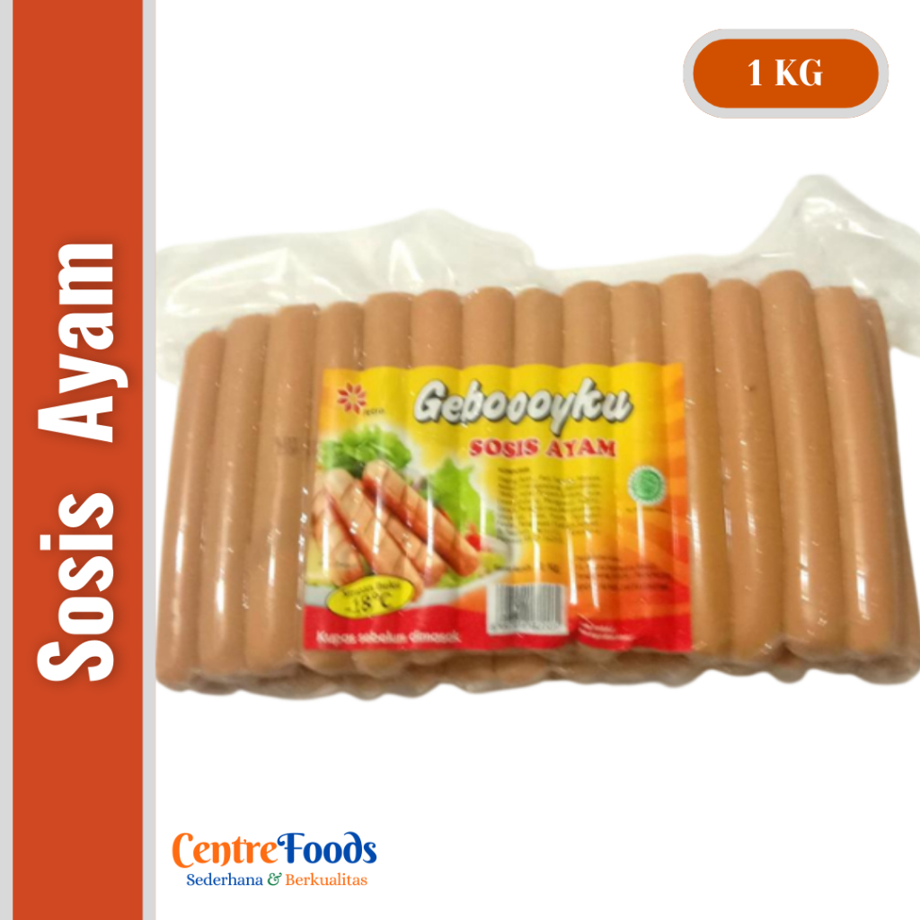 

Sosis Ayam - Chicken Sausage Geboy GEBOOOYKU | isi 40 Pcs - 1.000gr [ Harga Per BKS ]