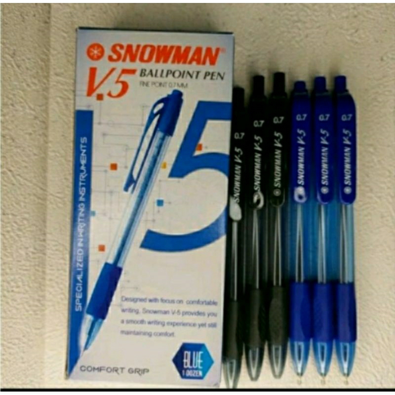 

Pena Snowman V.5 Hitam dan Biru/BallPoint Pen/Pulpen/Pena