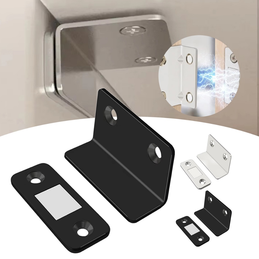 Magnet lemari kayu L Plat Lemari Siku Catches Kunci Magnet Door Closer Stopper Penutup Catches