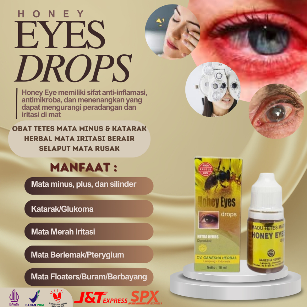 Honey Eyes Drops Tetes Mata Merah Iritasi Mata minus plus dan silinder Tetes Mata Terbaik