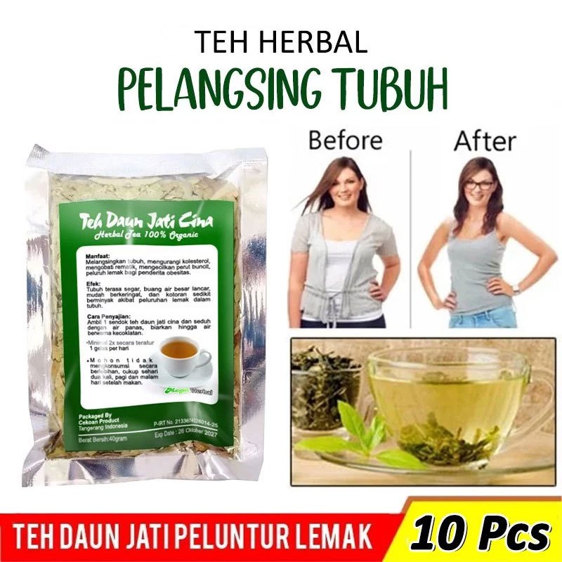 

10 PCS Teh Daun Jati Cina Herbal Pelangsing Efektif Menurunkan Berat Badan Pembakar Lemak Alami