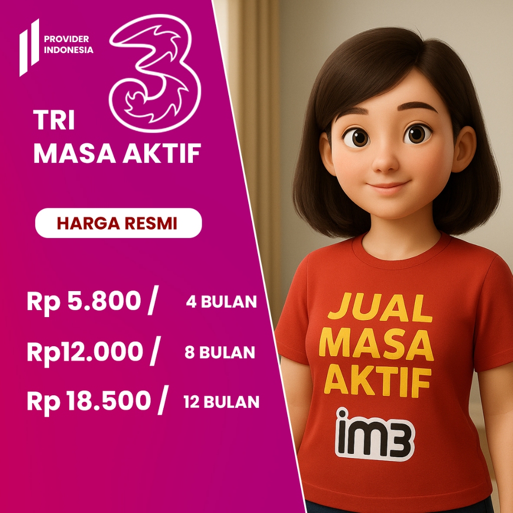 Perpanjangan Masa Aktif RESMI Kartu THREE 4 Bulan