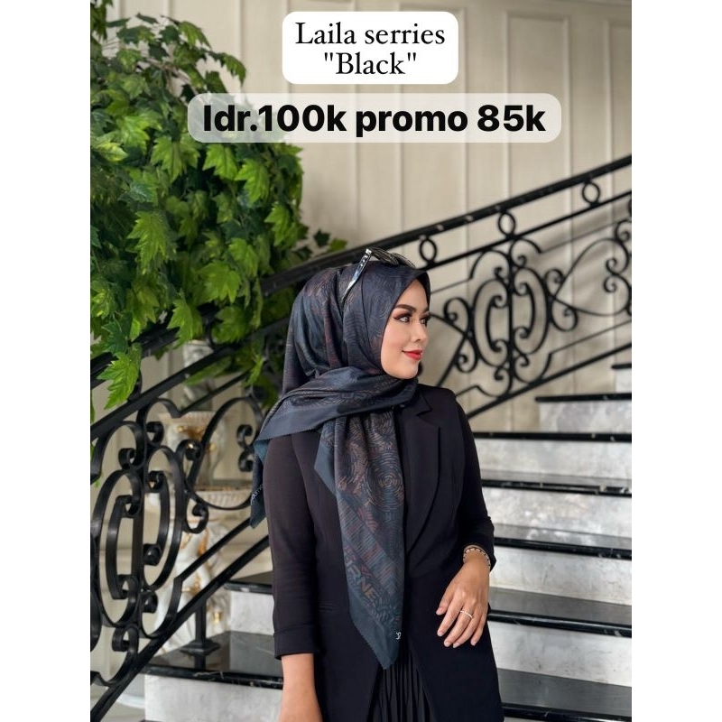 Hijab Ternew Laila Series by journey warna Black aja