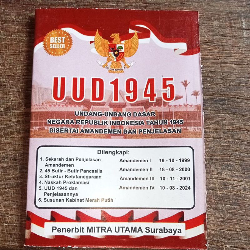 BUKU UUD 1945/UUD 1945 TERBARU(2024-2029)UKURAN KECIL