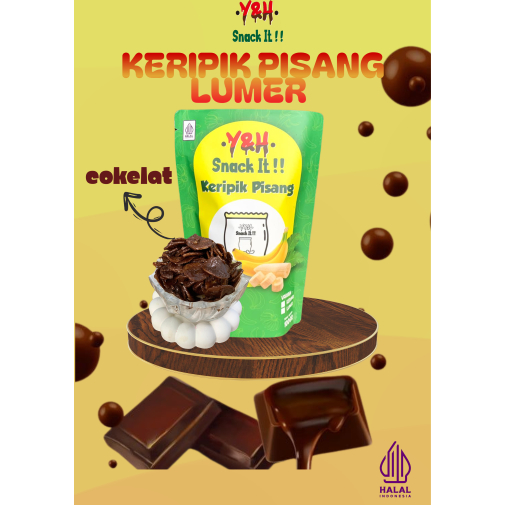 

100gram KERIPIK PISANG LUMER RASA COKELAT CEMILAN ENAK Y&H SNACK IT