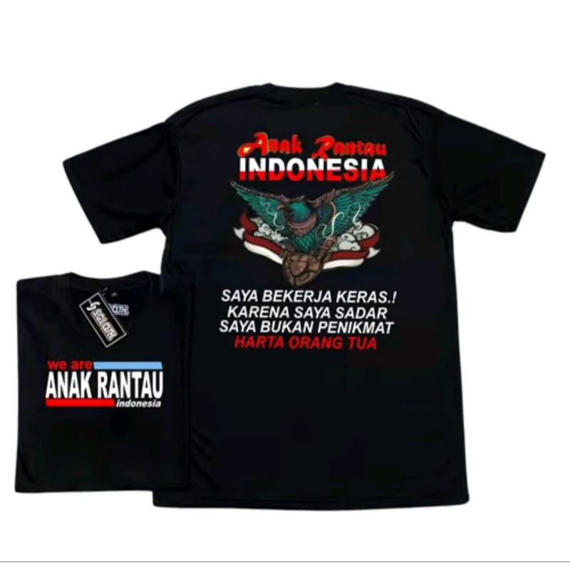 Kaos Anak Rantau Indonesia-Saya Bekerja keraskarena saya sadar-Desain kata kata bijak& gambar garuda