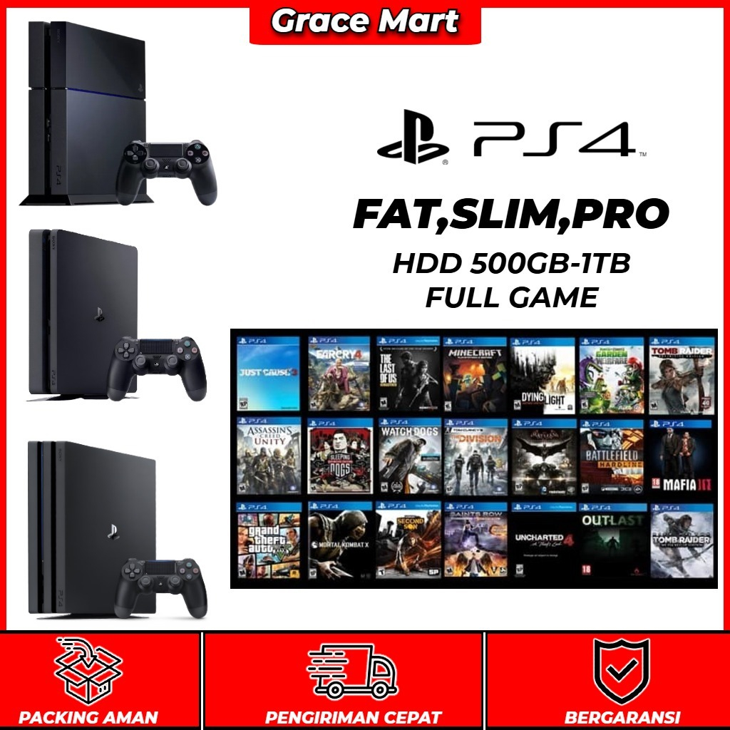 PS4 PRO/SLIM/FAT FIRMWARE ORIGINAL GAME HDD 500GB dan 1TB FULL GAME ONLINE & OFFLINE