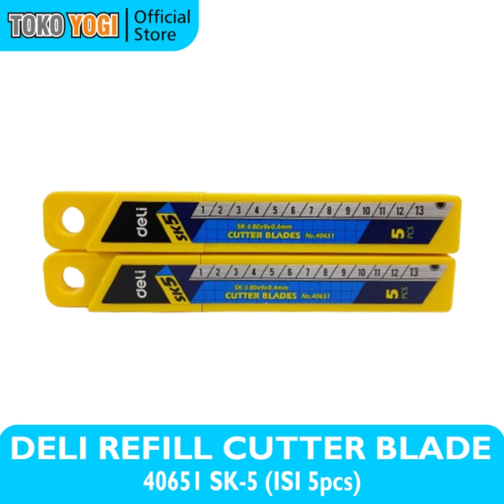 

DELI REFILL CUTTER BLADES SK5 40651 KECIL ISI 5 pcs|| ISI ULANG PISAU CUTTER
