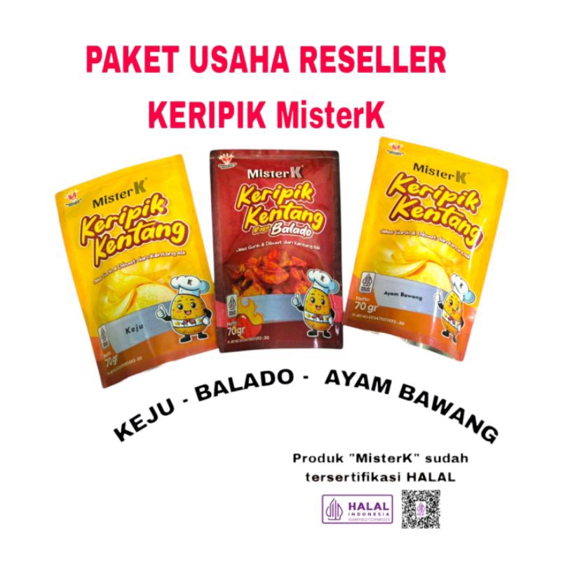 

Keripik Kentang MisterK Paket usaha Peluang Reseller
