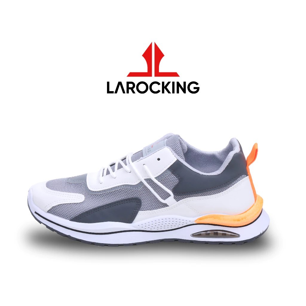 COD Promo Terbaru Larocking Phoenix Putih Abu Sepatu Sneakers Pria