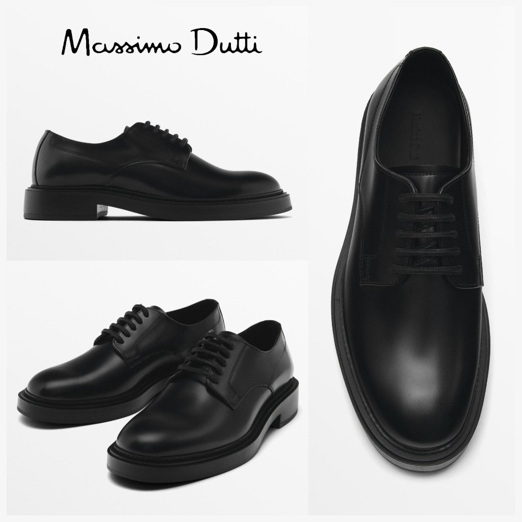 Sepatu Kulit Pria Massimo Dutti Original Derby Leather Shoes Man Men Cowok