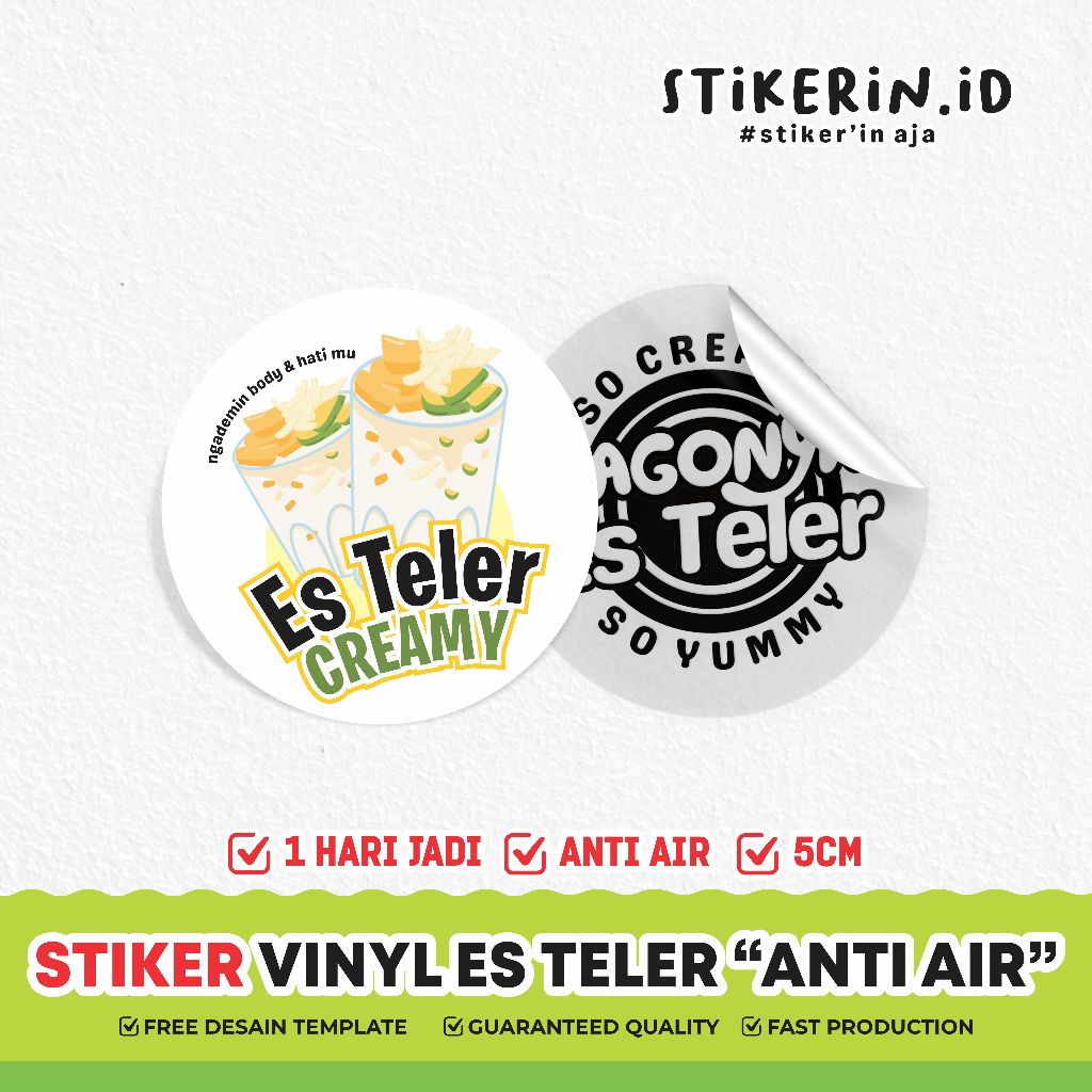 

Cetak Label Stiker A3+ Es Teler Transparan Ready Stock