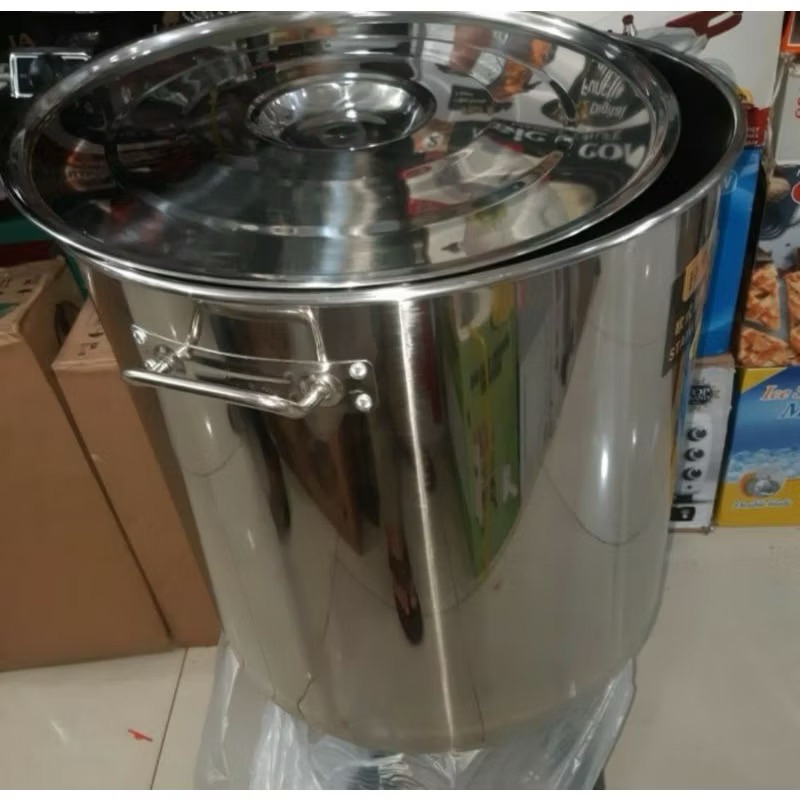 PANCI JUMBO 50 CM TINGGI 49 CM KAPASITAS 100LITER/panci 100 liter stainless steel