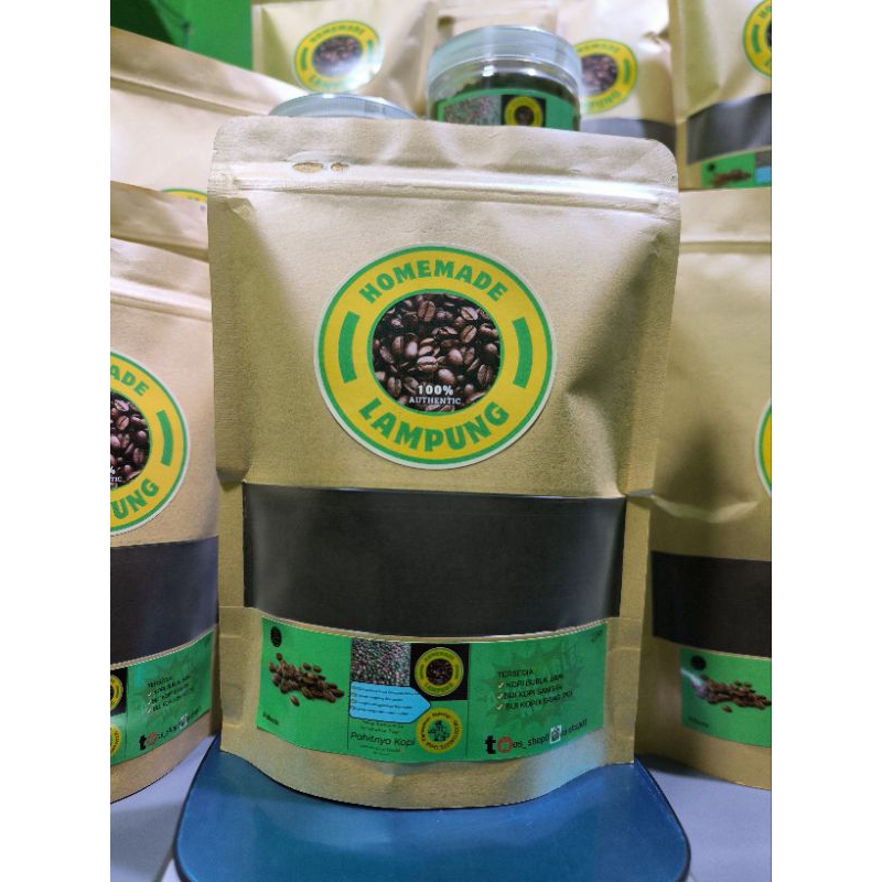 

Kopi bubuk murni 100% hm Lampung, kemasan standing pouch isi 250gram/500gram.