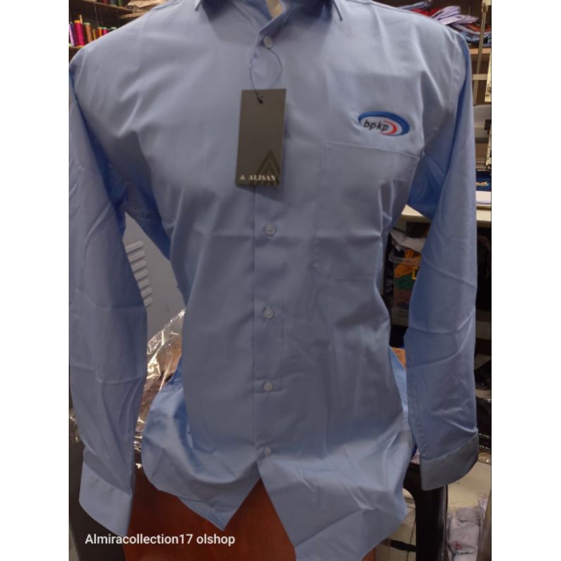 KEMEJA ALISAN BPKP LENGAN PANJANG, BEST SELLER KEMEJA ALISAN BPKP BIRU MUDA