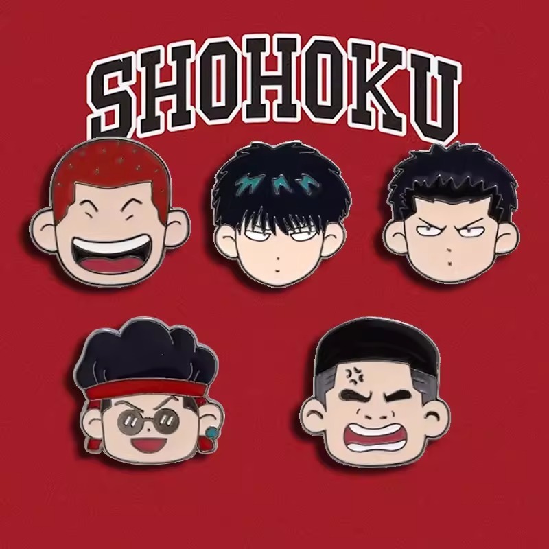 Pin Bross Shohoku Chibi Enamel Pin Basket Balll Brooch Anime Manga Aksesoris Wibu Otaku