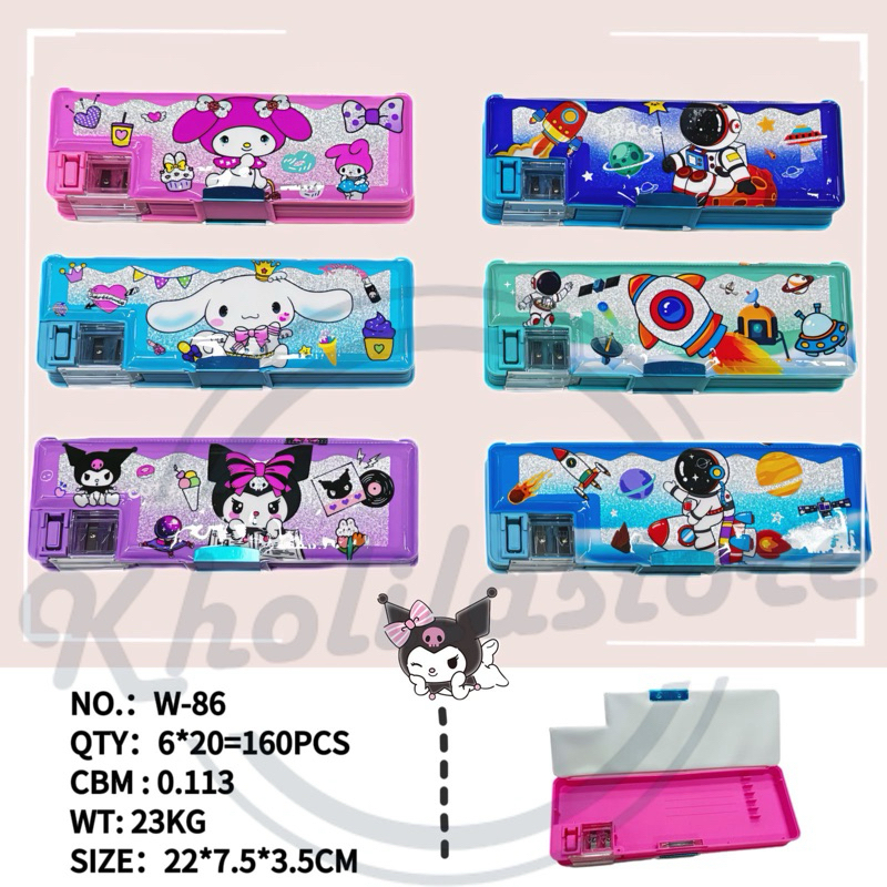

Tempat Pensil Magnet + Rautan / Kotak Pensil Motif Karakter / Pencil Case Fancy