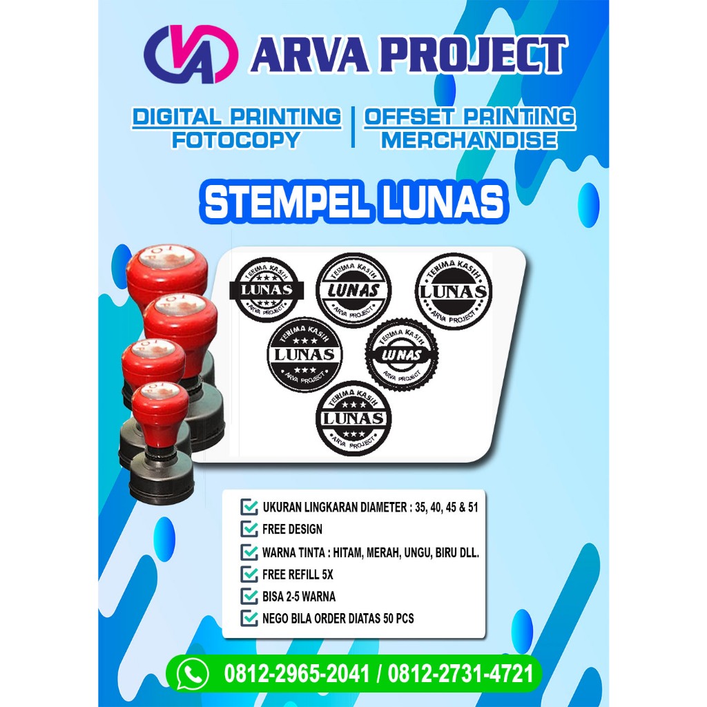 

Stempel Lunas, FREE TINTA, Stempel Custom, Stempel Logo, Stempel Flash SATU JAM SELESAI HARGA SAMA