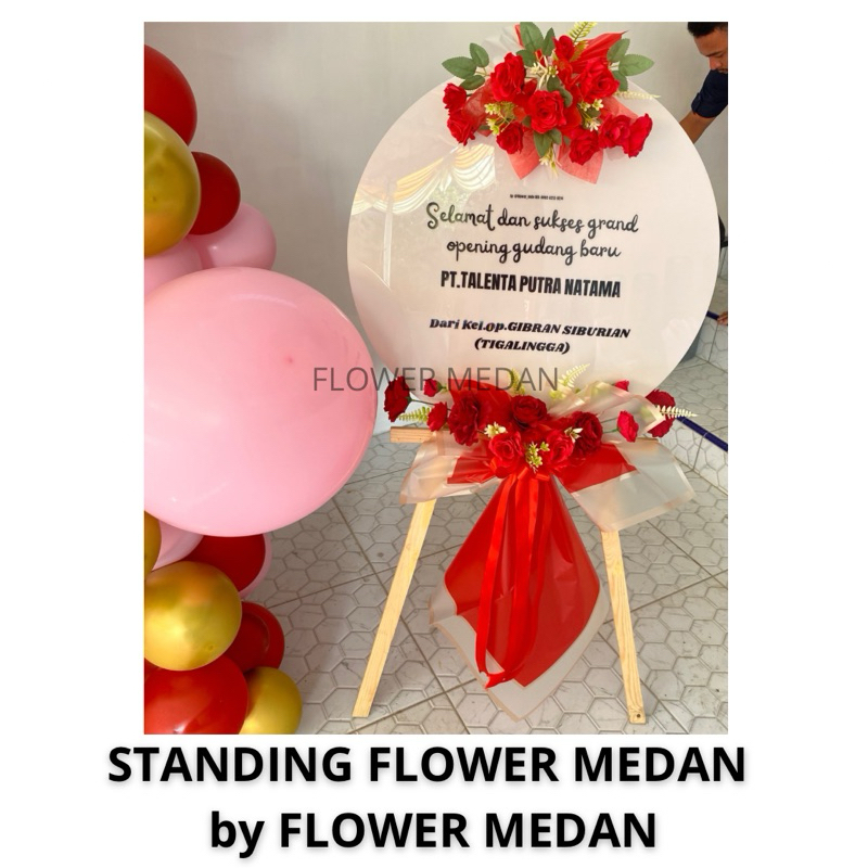 Standing Akrilik Flower Medan Grand Opening Toko Kantor | Bunga Ucapan Selamat Pembukaan Usaha
