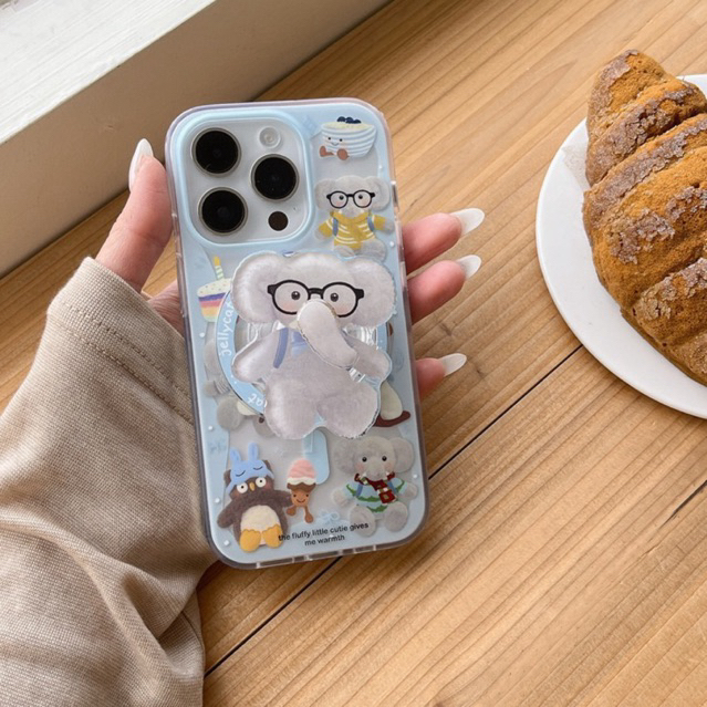 GLEAMSWEAR.ID BARTHOLOMEW BEAR BUMBLEBEE & ELEPHANT JELLYCAT MAGSAFE POPSOCKET CASE IPHONE 13 14 15