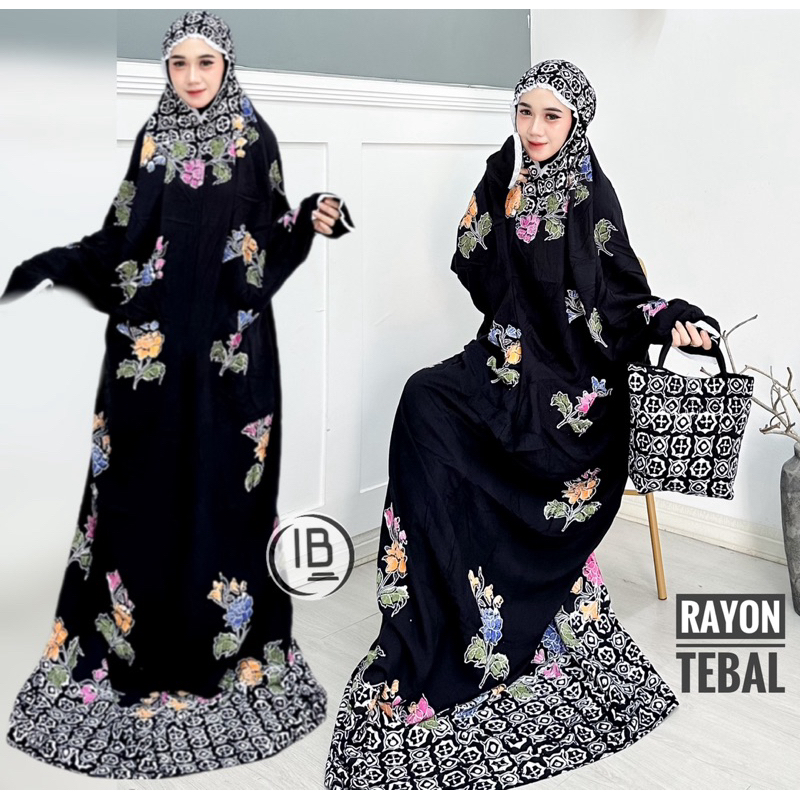 Mukena batik Cap Terusan Jumbo