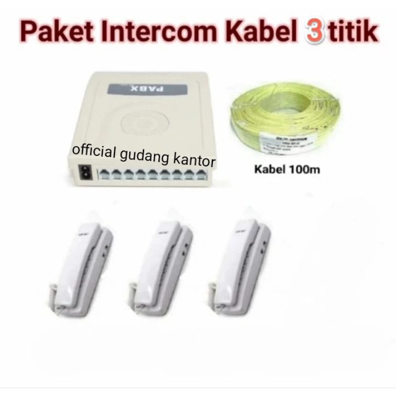 Paket Intercom 3titik Pesawat Telepon Semua bisa Komunikasi
