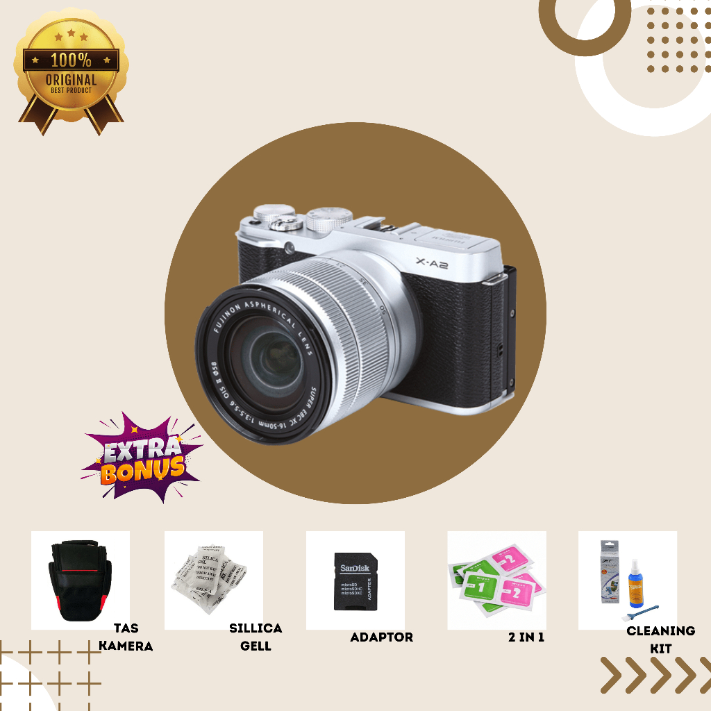 [KAMERA MIRRORLESS] FUJIFILM XA2 SILVER AGENT MULUS SECOND BERGARANSI ORIGINAL