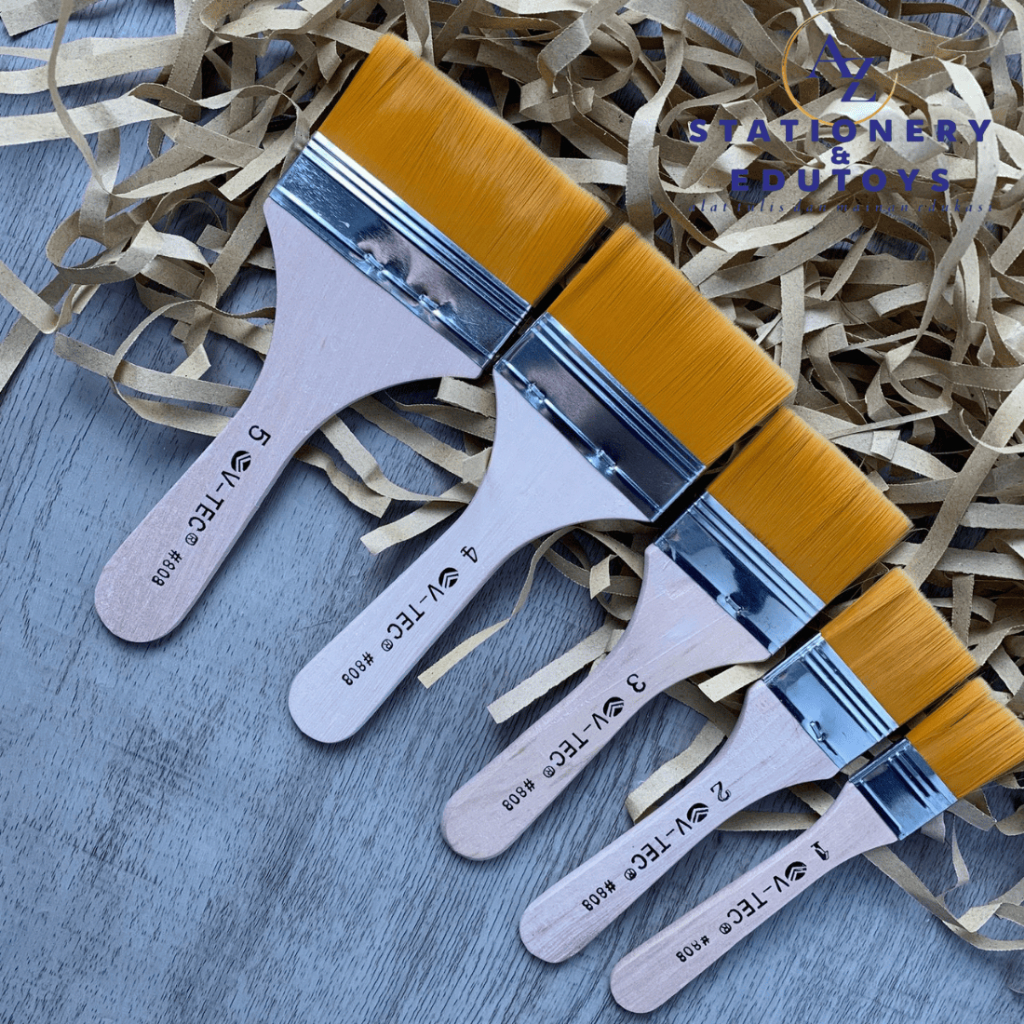 

V-Tec Flat Brush 808 Kuas Lukis Besar Nylon No 1-5
