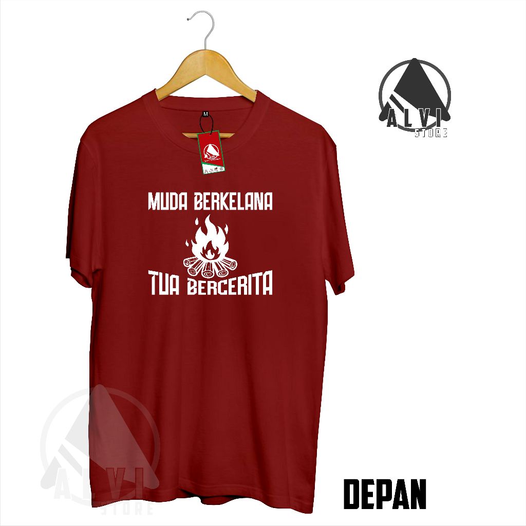 kaos gunung muda berkelana tua bercerita adventure baju pria wanita rinjani