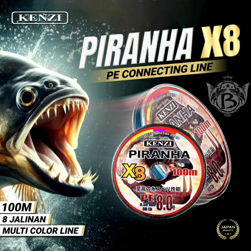 BENANG PE PIRANHA X8 PANJANG 100 METER | CASTING IKAN GABUS DAN TOMAN