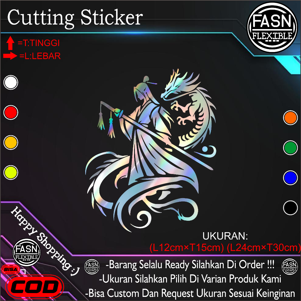 Sticker "LING NAGA" Cutting Sticker Body Motor / Mobil Dan Lain Lain