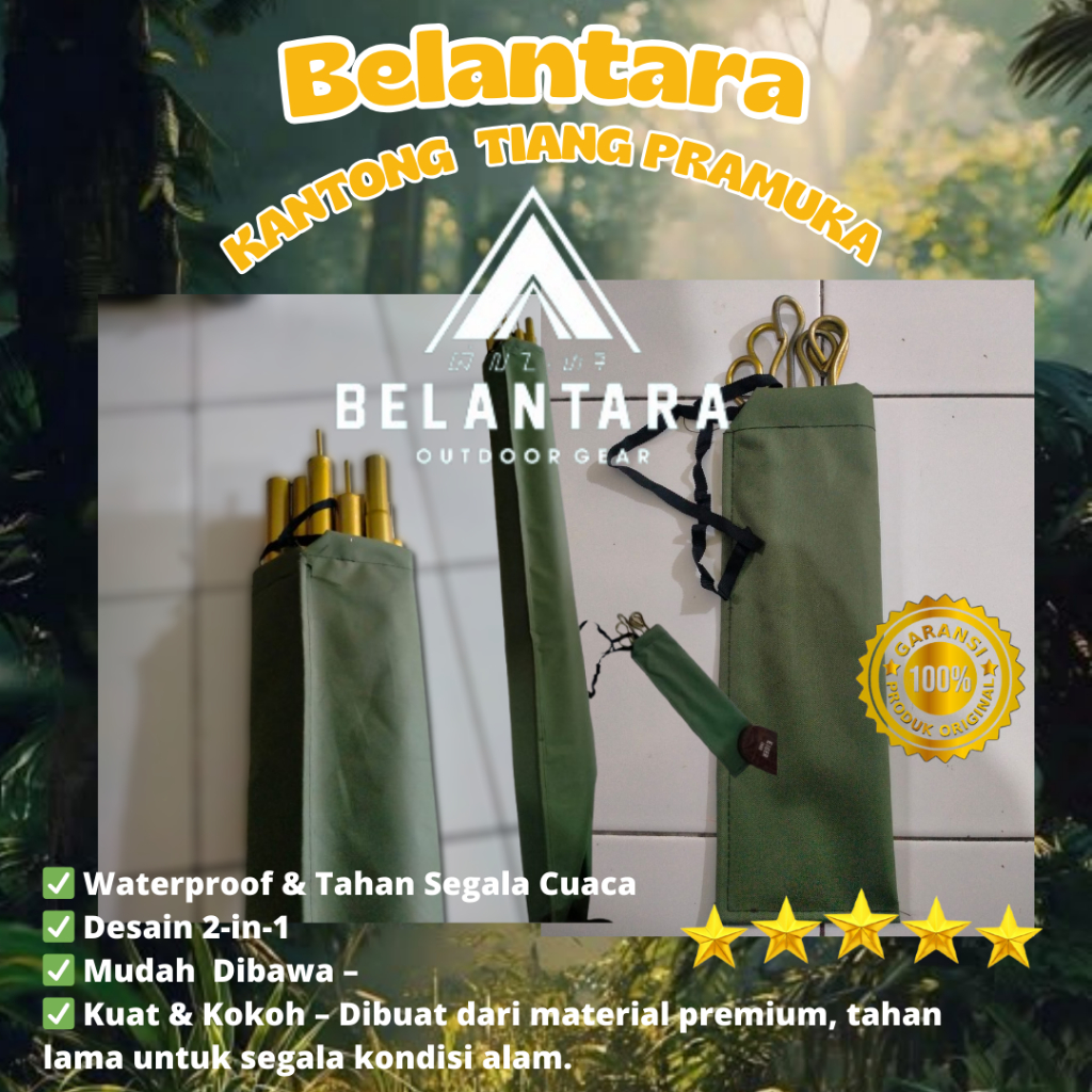 sarung kantong tiang dan  patok tenda pramuka 3x4 meter camping ukuran waterproof awet belantara sei