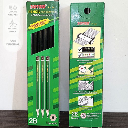 

Pensil 2B Joyko P-88 Hijau (12 Pcs) / Pensil Raut Wood Pencil