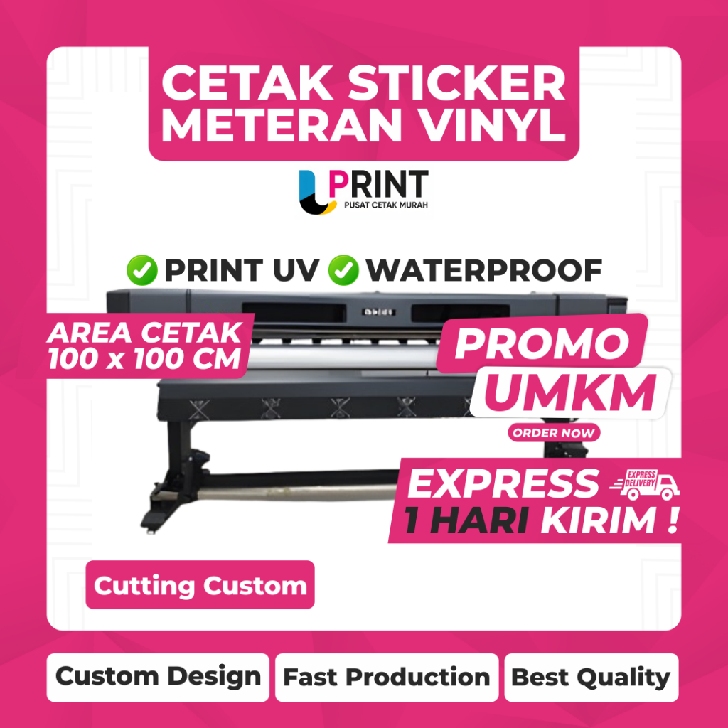 

CETAK STIKER CUSTOM METERAN UV BAHAN VINLY GLOSSY
