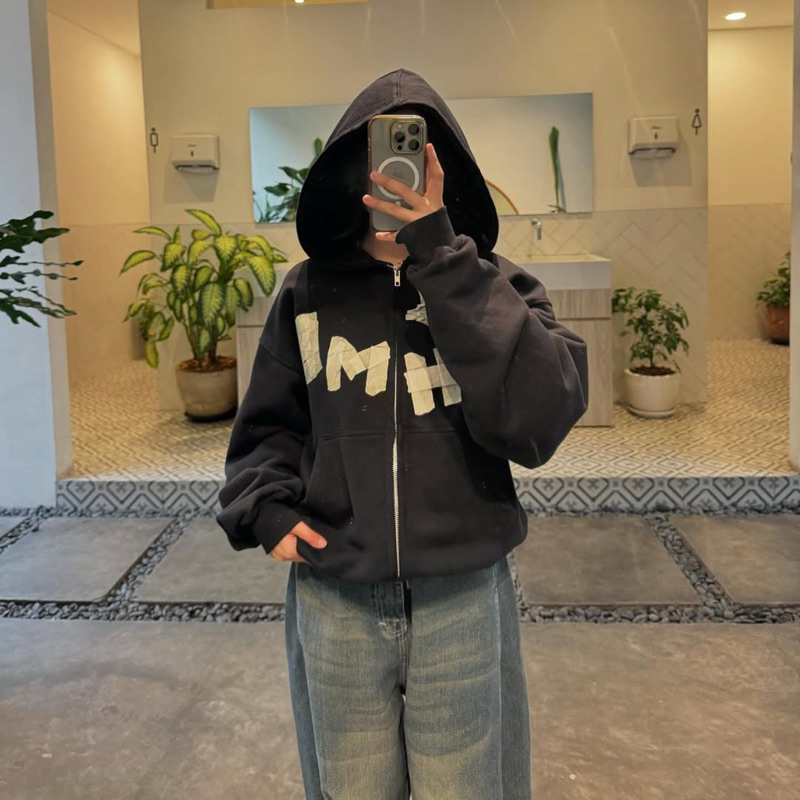 [ORIGINAL] Boxy Zip Hoodie Masking Tape - Chambredelavain