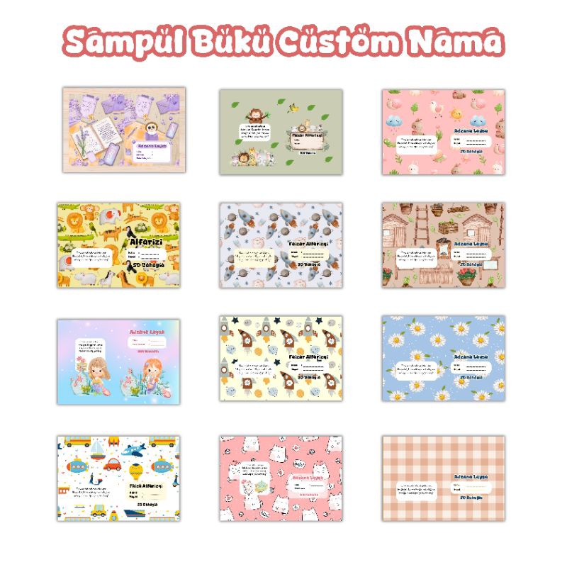 

SAMPUL BUKU CUSTOM NAMA / SAMPUL BUKU TULIS AESTHETIC CUSTOM