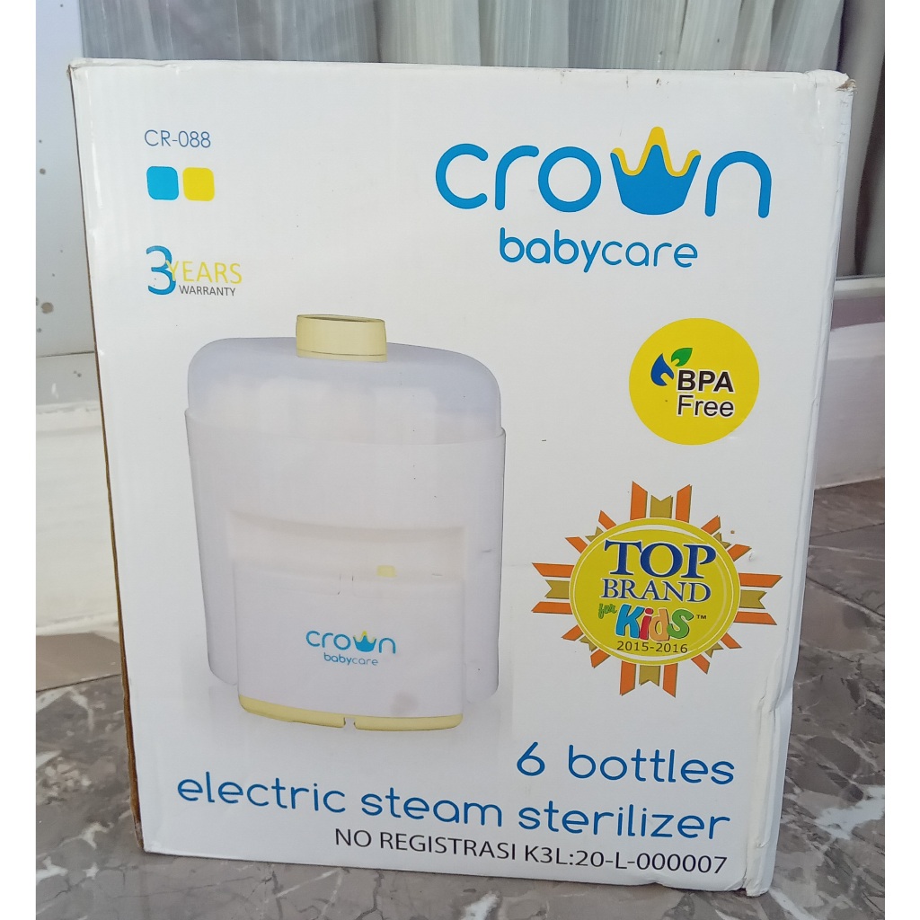 Crown Elektrik Sterilizer Steamer 6 Botol Preloved