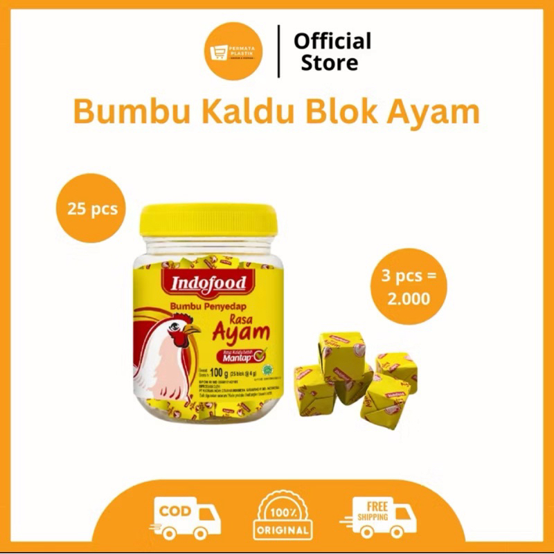 

Kaldu Blok Indofood Rasa Ayam Enak
