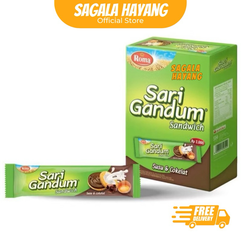 

( SAGALA HAYANG ) 1 Box isi 12pcs Roma Sari Gandum Cokelat -27gram