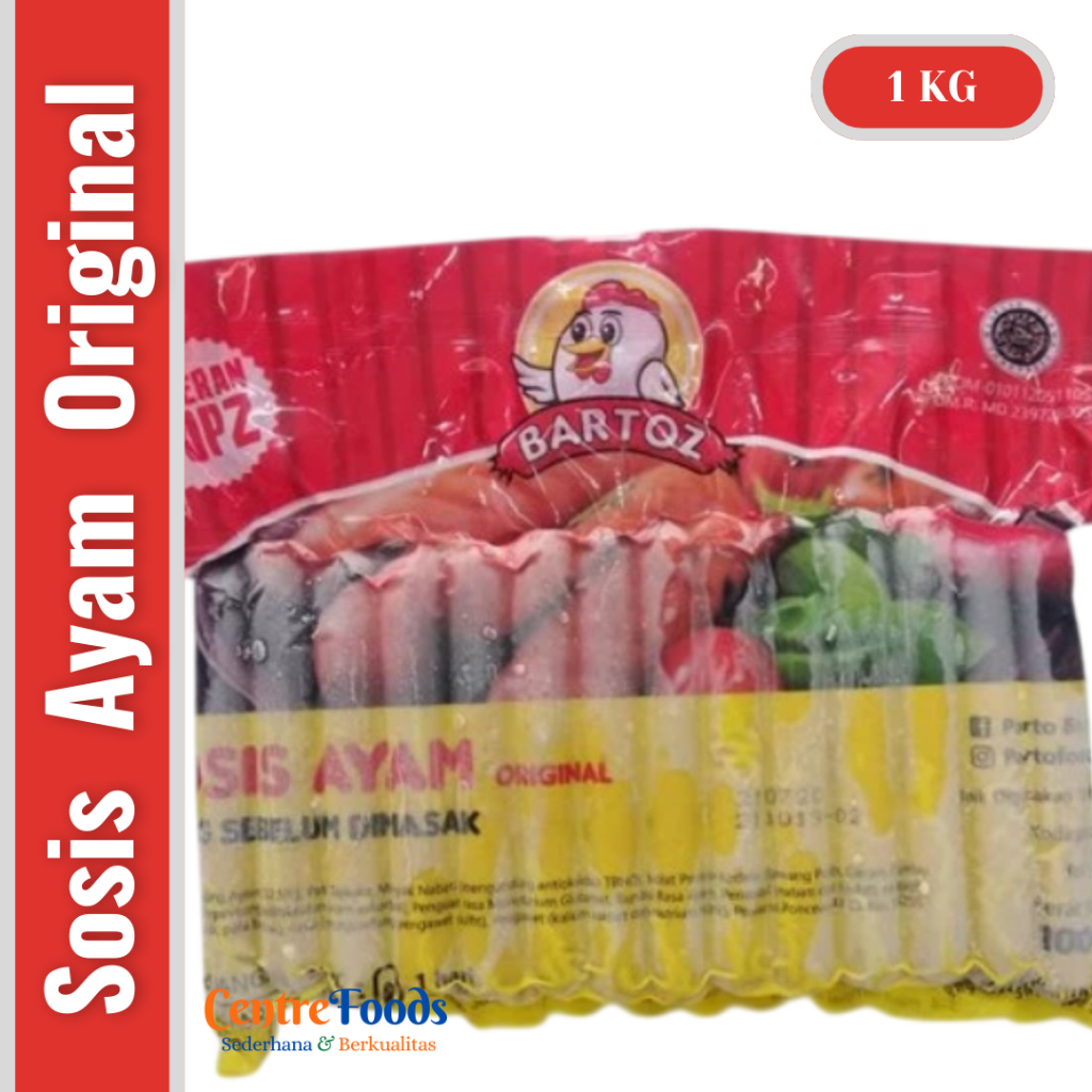 

Sosis Ayam Original - Chicken Sausage Original BARTOZ | 1.000gr [ Harga Per BKS ]
