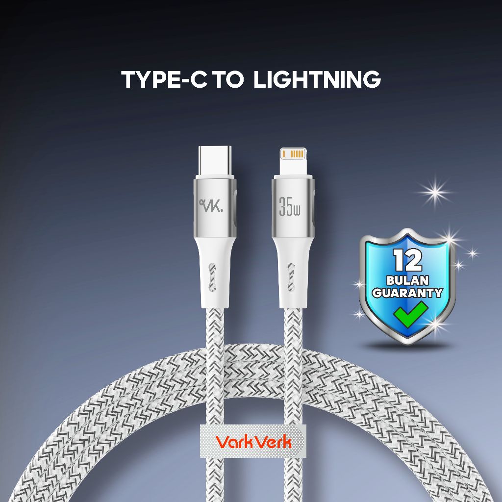 IK8 VarkVerk Kabel Data Pengisian Cepat Nilon Jalinan Paduan Aluminium Type C ke Type C Fast Data