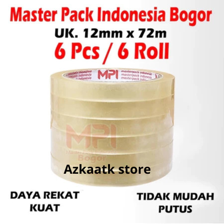 

6 Pcs Isolasi Lakban Ukuran 12 mm x 72 Yard YK Merek MPI Kualitas Bagus Tidak Mudah Putus