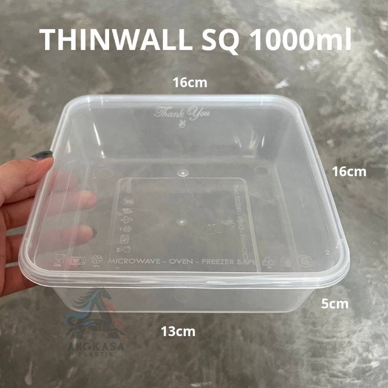 (25pcs) thinwall sq 1000ml / thinwall victory 1000ml / thinwall 1000 ml / kotak thinwall / kotak 100