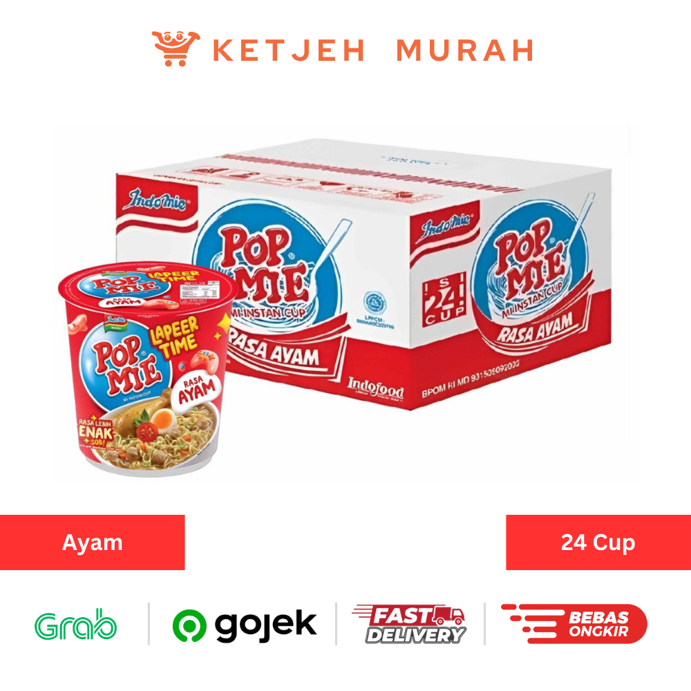 Pop Mie Mie Instant Rasa Ayam Jumbo 1 Dus isi 24 Pcs