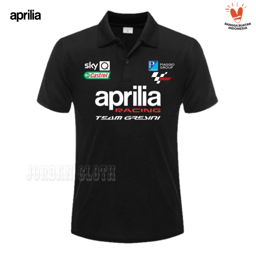 Polo shirt Tshirt Kaos Kerah Team Balap Aprilia Racing
